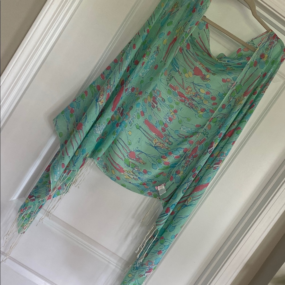 Lilly Pulitzer birthday Murfee silk cashmere scarf - Picture 8 of 9